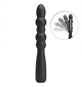 MR PLAY - Vibrating Beaded Anal Plug Wand (Chargeable - Black)